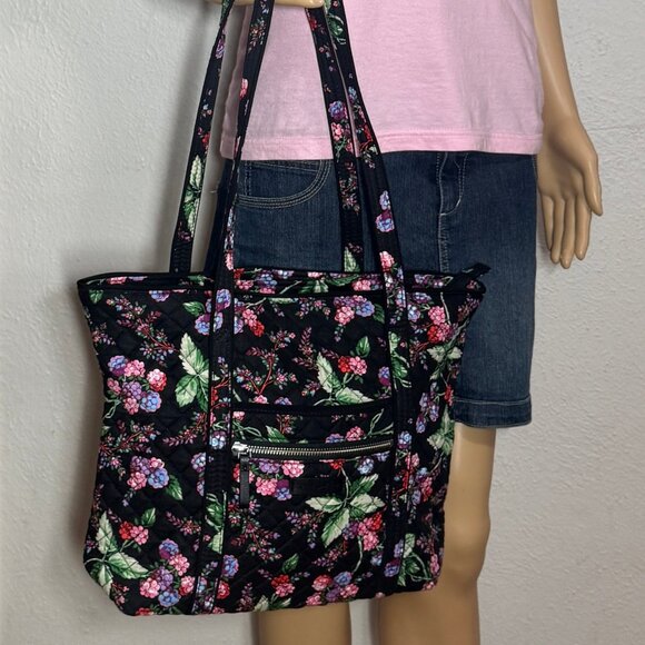 Vera Bradley Small Vera Tote in Winter Berry - Picture 7 of 10